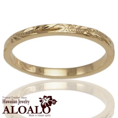 ハワイアンジュエリー リング 指輪 14k ゴールド ハワイアンスクロール 