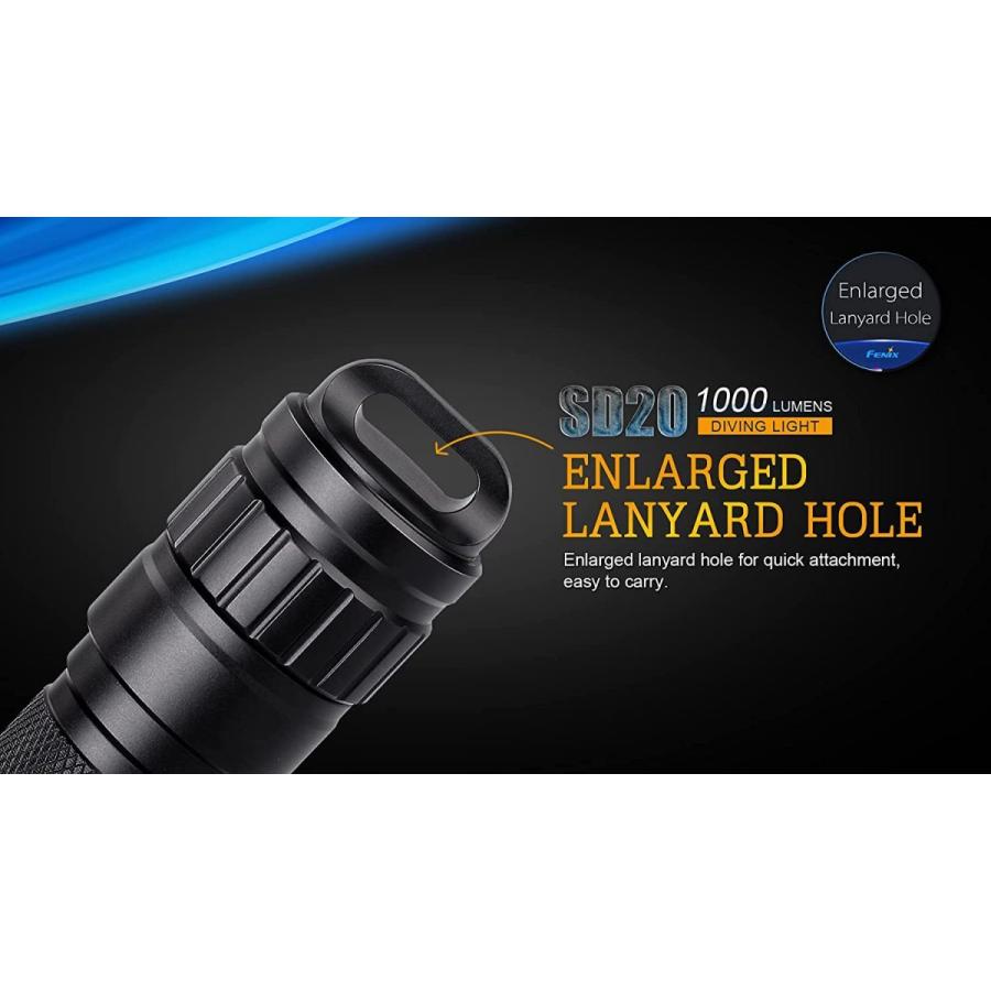FENIX(フェニックス) SD20 XM-L2 LED ダイビングライト 明るさ最高1000ルーメン SD20 XM L2 SD20 サイズ 208mm U2 及びCree XQE Red 18650リチウムイオン充電池 2個 或は CR123Aリチウム電池 4個 付属しておりません