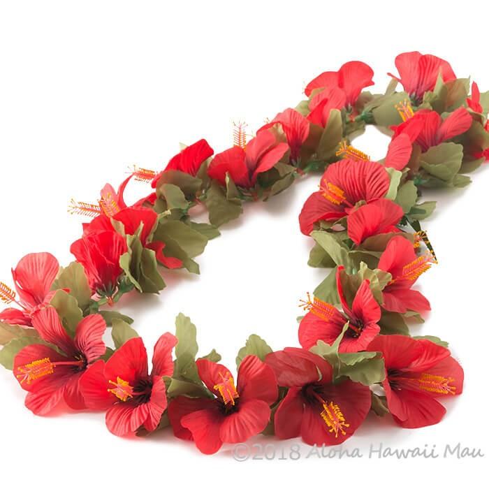 Off フラダンス レイ スモールハイビスカスレイ レッド ハワイアン フラ ホイケ ハワイ 発表会 インテリア 造花 花 首飾り フラダンス衣装 赤 Materialworldblog Com