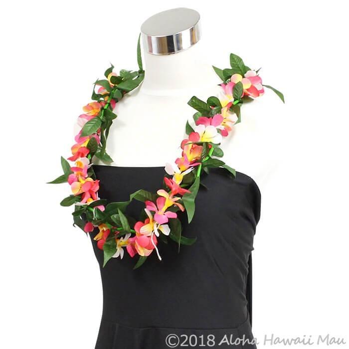 471円 人気no 1 フラダンス レイ タイニー プルメリア マイレ ミックス ハワイアン フラ ホイケ ハワイ 発表会 インテリア 造花 花 首飾り フラダンス衣装 白 黄色 ピンク