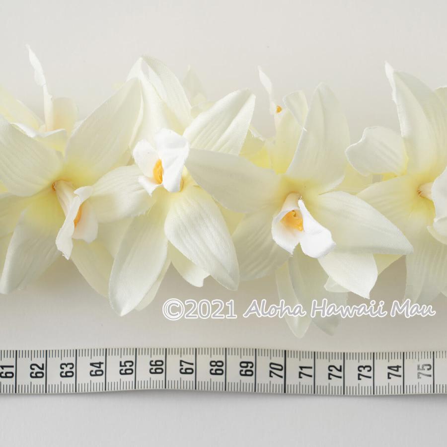 フラダンス レイ バンダ オーキッド ホワイト 蘭のレイ ハワイ フラ 花