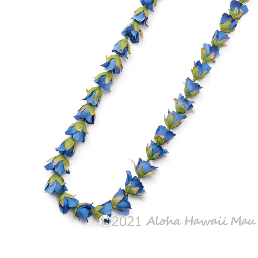 フラダンス レイ スモール ローズバッド ホットセール ロング ブルー ハワイアン フラ 発表会 首飾り ホイケ インテリア フラダンス衣装 造花 花