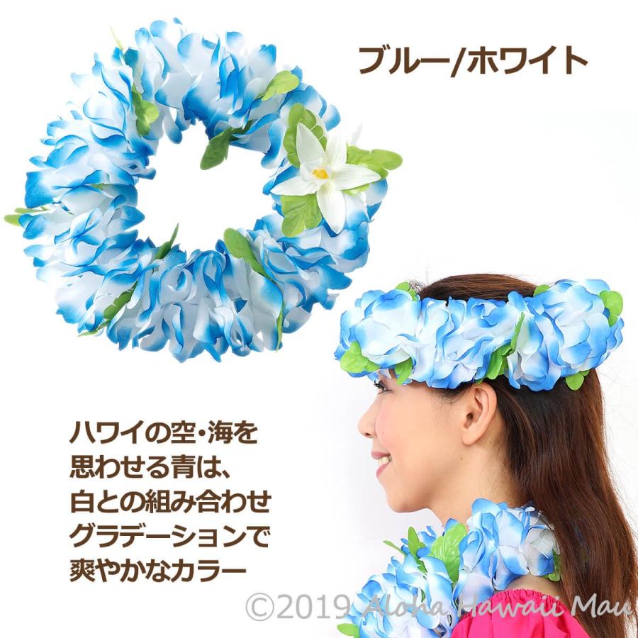 フラダンス レイ フラワーヘッドバンド 11カラー ハワイアン フラ