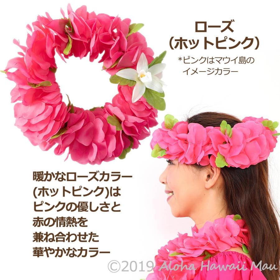 フラダンス レイ フラワーヘッドバンド 11カラー ハワイアン フラ