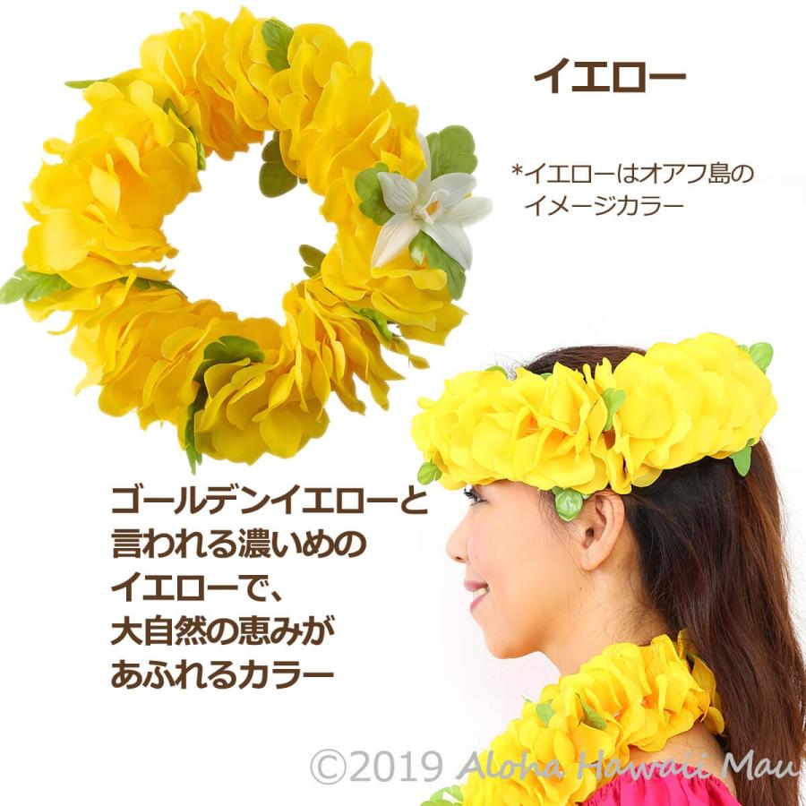 フラダンス レイ フラワーヘッドバンド 11カラー ハワイアン フラ