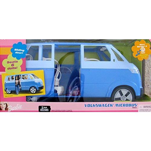 バービー フォルクスワーゲン マイクロバス 車 SUV バン 作業用ホーン&スライドドア付き (ブルー) 6また
