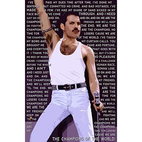 海外正規品 Nlopezart フレディ マーキュリー クイーン We Are The Champions ライリックス イラスト ロックンロール ミ メーカー包装済 M Mahdi Net