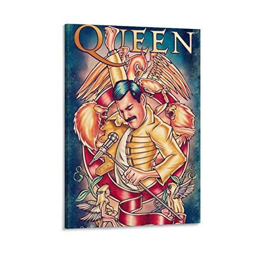 XIEPENG Queen Freddie Mercury Canvas Art Poster and Wall Art Picture Print Modern Family Bedroom Decor Posters 24x36inch(60x90cm)【並行