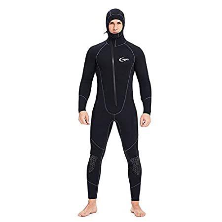 Wetsuits Men's Ultra Stretch 7Mm Neoprene Wetsuit, Winter Warm Front Zip Fu