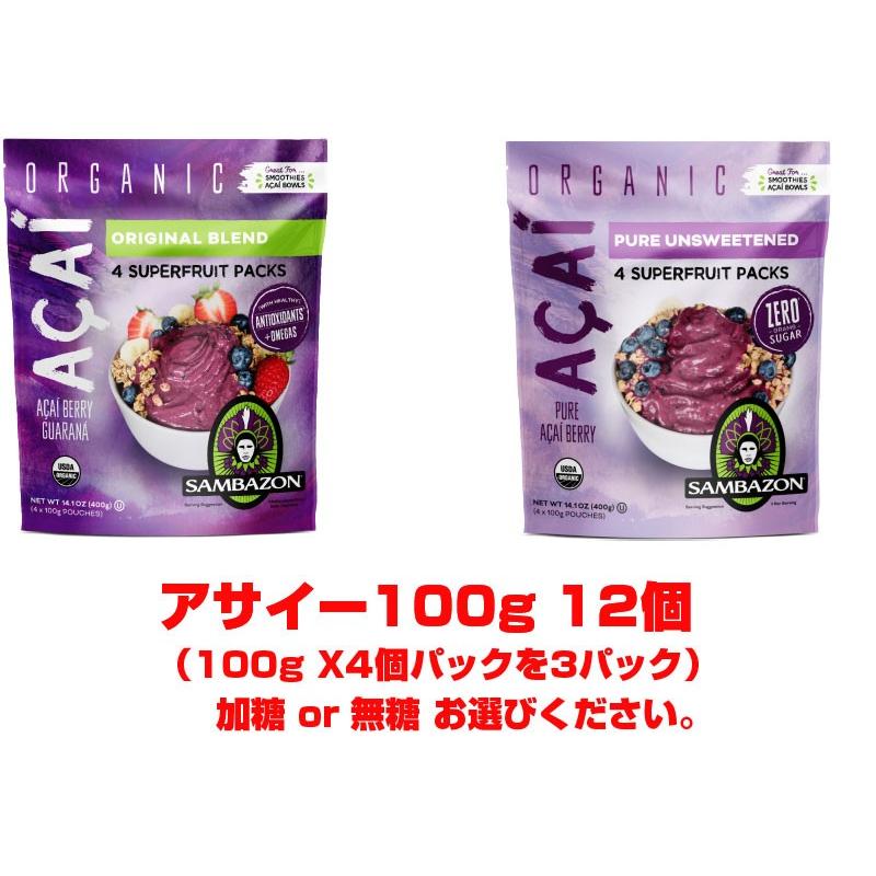 送料無料 アサイー 冷凍 サンバゾン  100g 12個セット 冷凍 ※北海道・九州は送料300円、沖縄1500円｜aloha-market