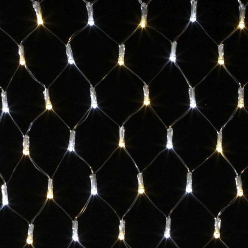 【楽天カード分割】 LEDソーラーネットライト (ゴールド&ホワイト) クリスマスライト