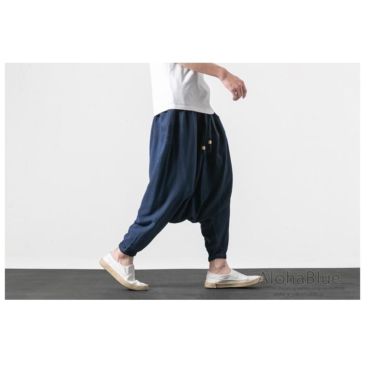 メンズ サルエルパンツ ワイドパンツ リネンパンツ 麻パンツ 涼しいズボン ゆったり 夏 サマー 父の日 プレゼント B Alohablue 通販 Yahoo ショッピング