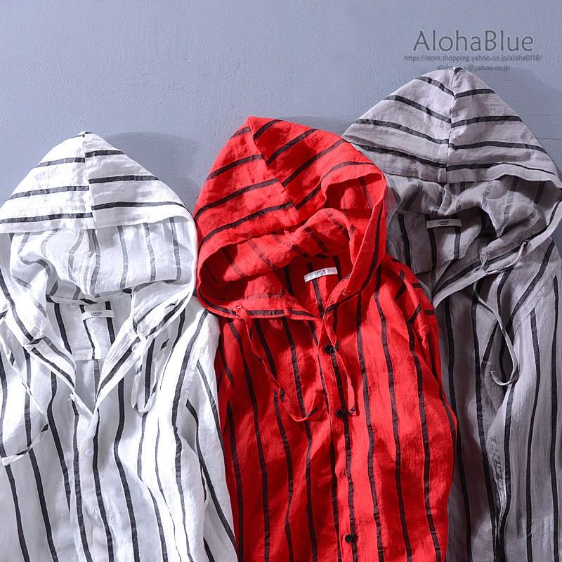 シャツパーカー メンズ リネンパーカ リネンシャツ 長袖シャツ トップス 涼しい 綿麻シャツ カジュアル 夏 B Alohablue 通販 Yahoo ショッピング