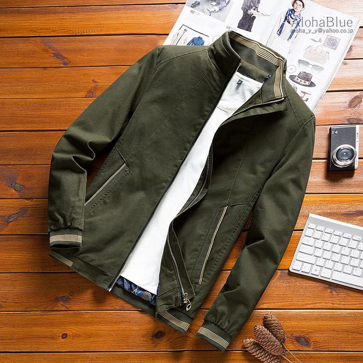 ミリタリージャケット メンズ ジャケット ジャンパー ブルゾン スタジャン お兄系 立て襟 防風 春 春服 アウター 40代 50代 60代 B Alohablue 通販 Yahoo ショッピング