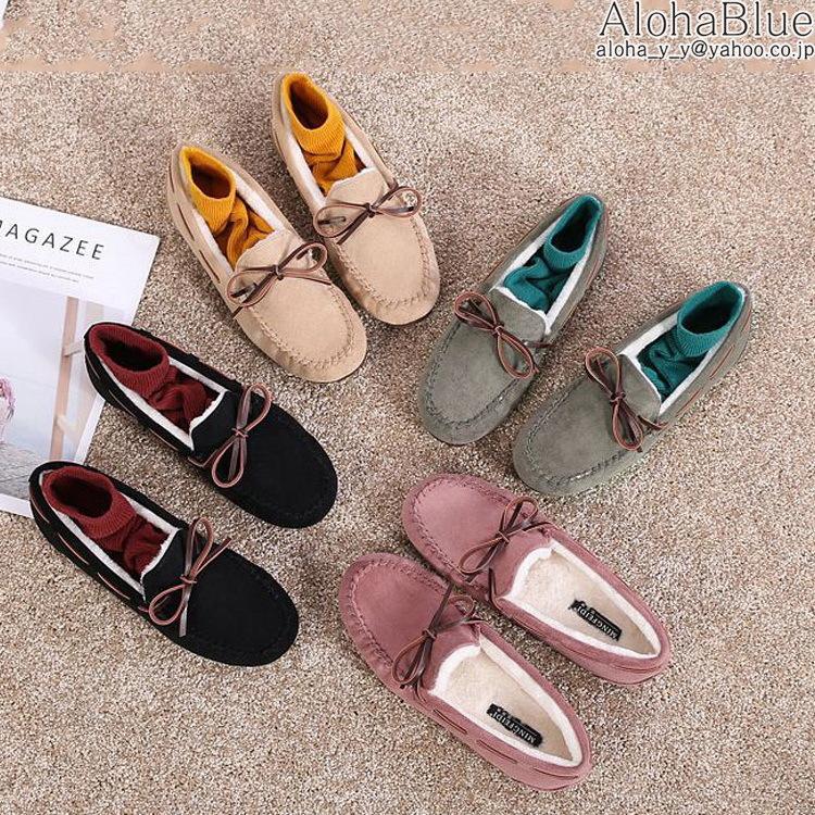 モカシン ドライビングシューズ 春冬 内ボア レディース 靴 もこもこ 婦人靴 フラットシューズ あったか モカシンシューズ Bv1806 Alohablue 通販 Yahoo ショッピング