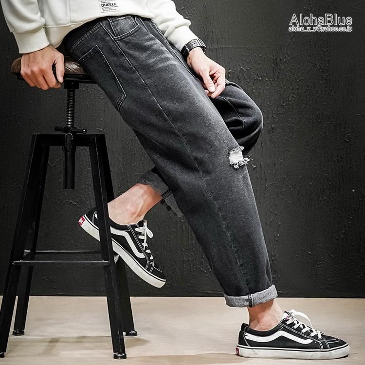 デニムパンツ ジーンズ ジーパン Jeans ダメージデニムパンツ テーパード パンツ ボトムス ウォッシュ ロング丈 メンズ Grahamengineering Co Uk