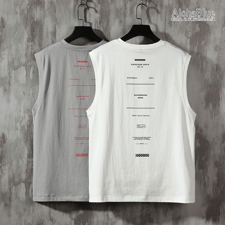 袖なしtシャツ メンズ タンクトップ ノースリーブtシャツ カットソー トップス ロゴt アメカジ 100 コットン クルーネック C Alohablue 通販 Yahoo ショッピング