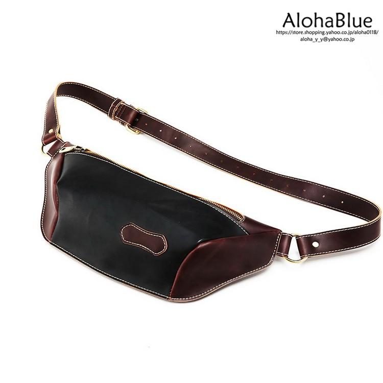 ウエスト ヒップバッグ メンズ レザー バッグ カバン 鞄 きれいめ バイクウェア 自転車 散歩 カジュアル メンズバッグ Rq0024 Alohablue 通販 Yahoo ショッピング
