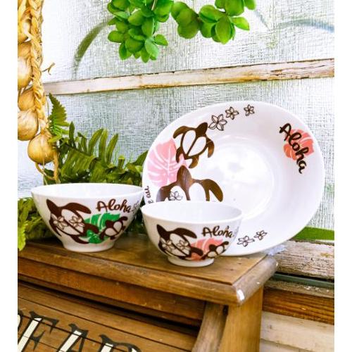 ハワイアン ボウル 陶器 食器 ハワイ キッチン ハワイアン雑貨 サラダ デザート 丼 器 おしゃれ ホヌ プルメリア お土産 ギフト Bowl Honu Plu Khk Aloha Diaries ハワイセレクトshop 通販 Yahoo ショッピング