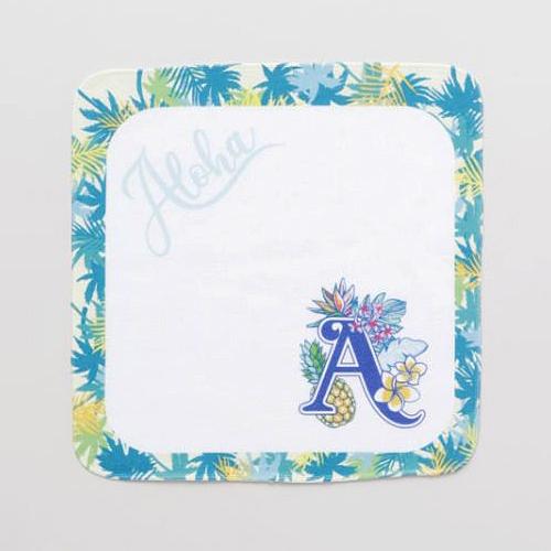 ハワイアン ハンカチ イニシャル ハンドタオル A K M R S Y 英語 花柄 レディース ファッション 小物 ハワイ 雑貨 ギフト プレゼント 68 以上節約