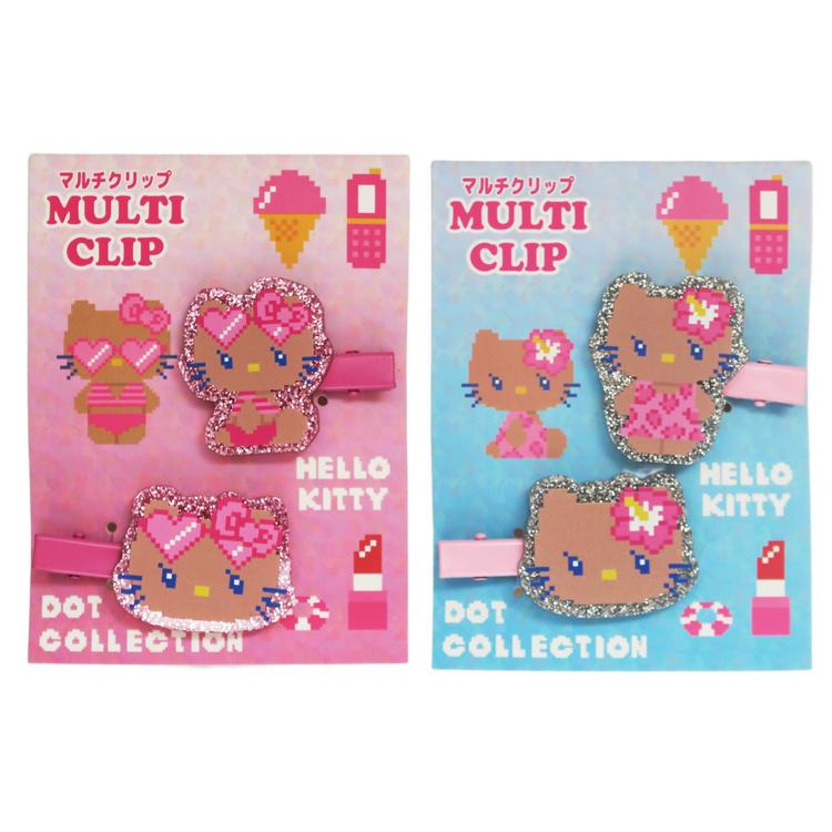 キティ 日焼け ヘアクリップ 2個セット 前髪 ヘアピン ヘア