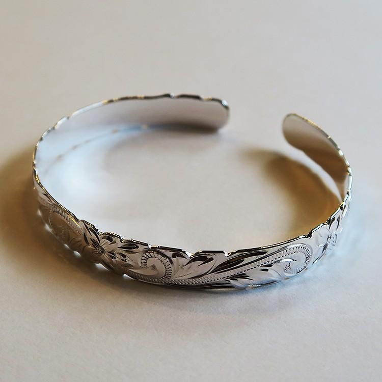 ハワイアン ジュエリー スクロール シルバー925 バングル Amazon