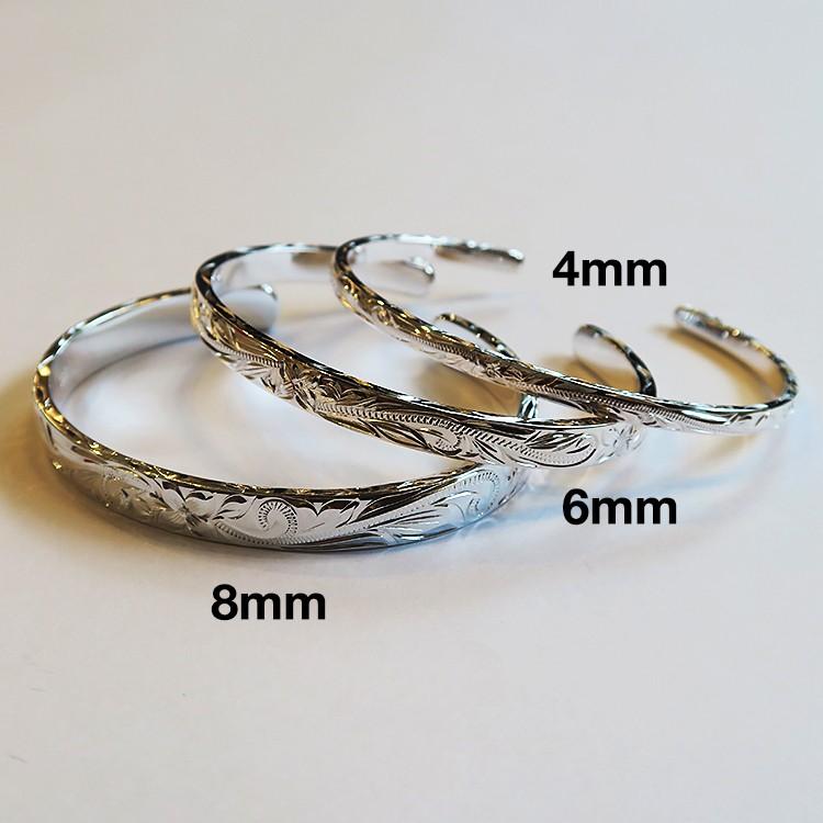 ハワイアンジュエリー シルバー バングル 6mm フラットバングル