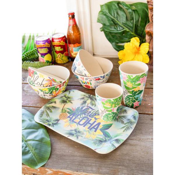 ハワイ バンブー トレイ トレー お盆 超定番 プレート ランチョンマット パームツリー ビーチ ハワイアン Lサイズ リゾート キッチン 雑貨