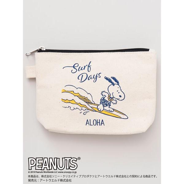 ブランド品 スヌーピー ハワイ ポーチ バッグ 化粧 アクセサリー 小物 キャンバス ハワイアン サーフィン ビーチ コラボ グッズ Surf Days Snoopy Hawaii