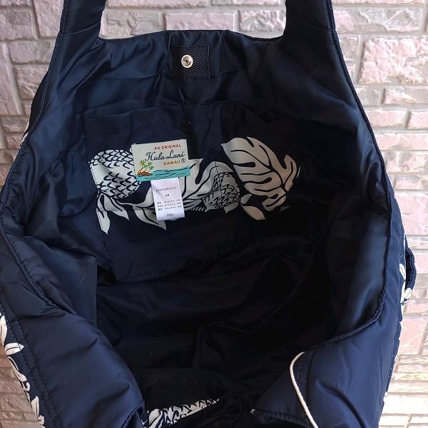 ☆美品☆【HAWAII♪ハワイアン♪】★ブラック★総柄❕スカジャン Hula Lani 特価 ハワイアンバッグ 中綿トートバッグ フララニ