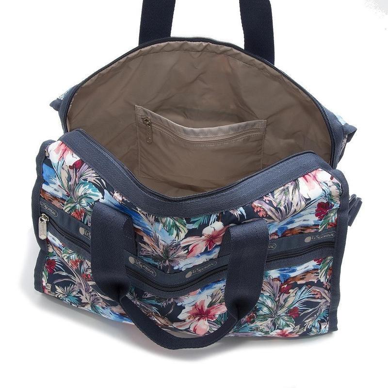 LeSportsac レスポートサック ボストンバッグ ハワイアン柄 4318 LESPORTSAC DELUXE MED WEEKENDER E629 TROPICAL VIBES 旅行バッグ ハンドル通しポケット｜alohagift｜02