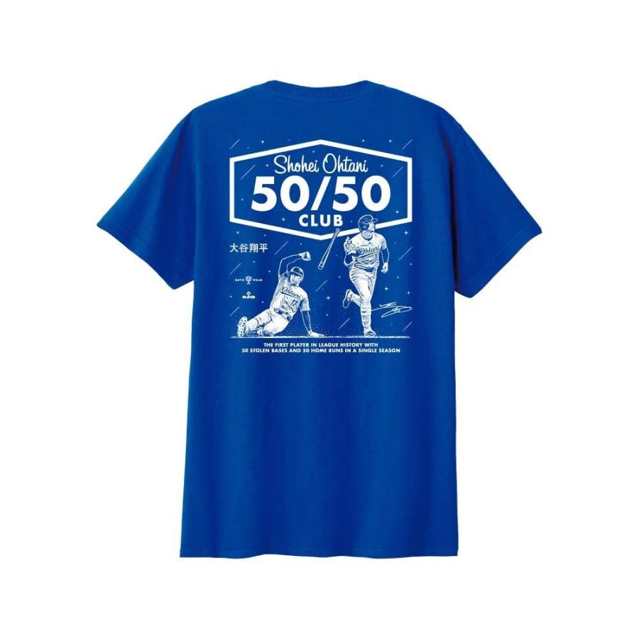 大谷翔平 50-50 Club 達成記念Tシャツ ブルー - 応援グッズ 大谷翔平 50-50 Club 達成記念Tシャツ ブルー - 応援グッズ