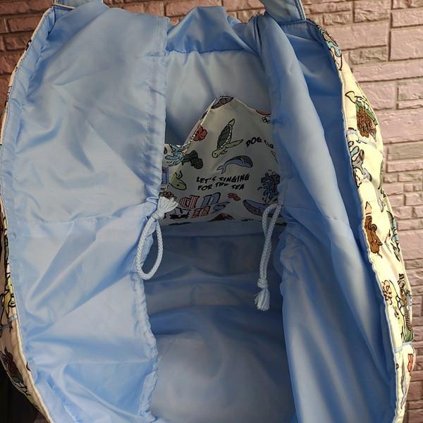 SURF'S UP 新柄 ハワイアンバッグ 中綿トートバッグ サーフズアップ 大