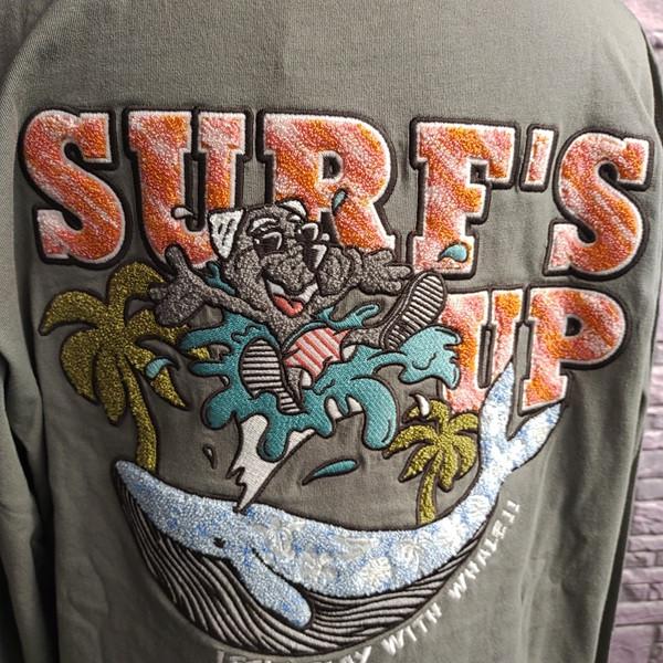 ハワイ限定　　moni SURF'S UP Tシャツ YS SURF'S UP 大特価 ハワイアンTシャツ サーフズアップ BOARD DOG SS