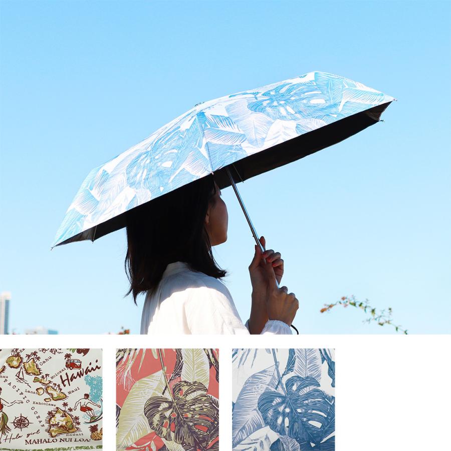 Kahiko（カヒコ） ハワイアン日傘 折り畳み日傘 晴雨兼用 リーフ柄