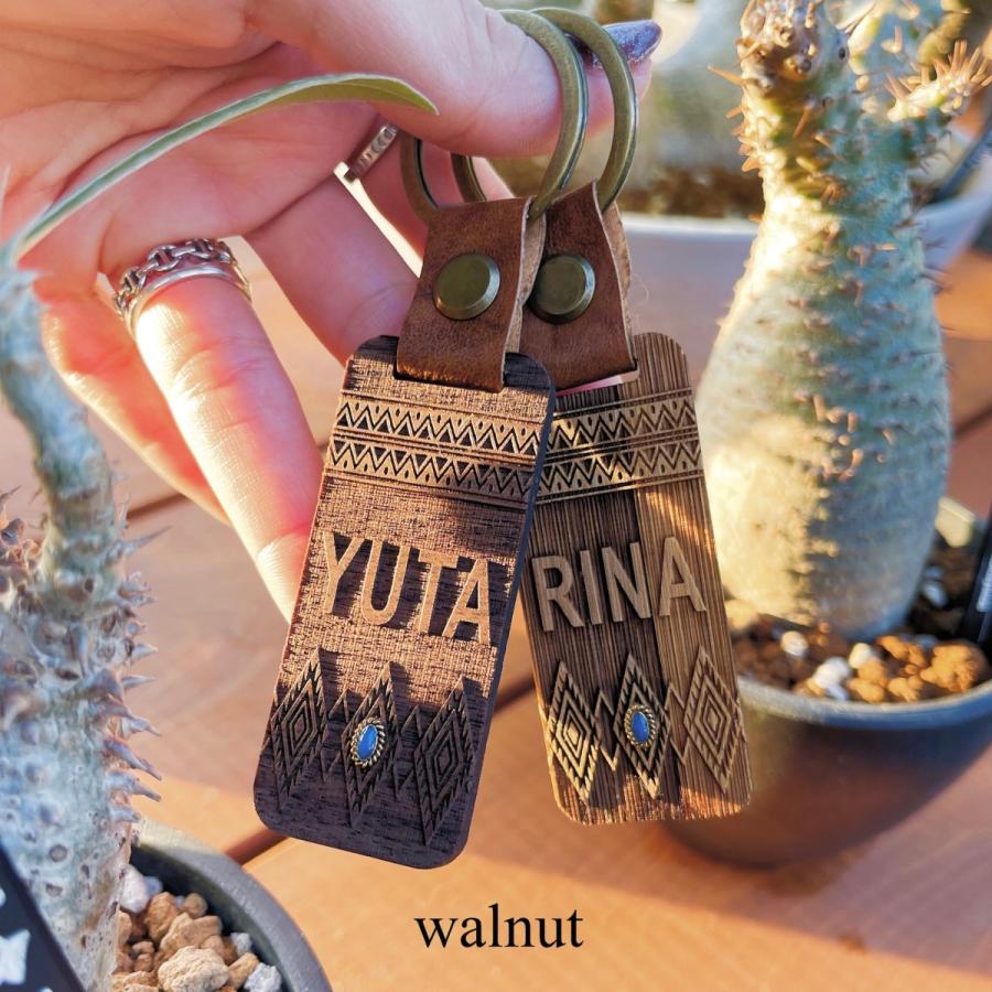 Wood key holder 名入れ 名前入り キーホルダー 木製 お揃い 誕生日