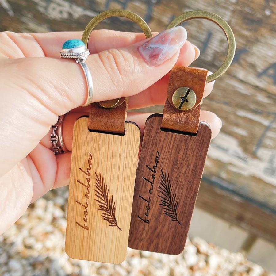 Wood key holder 名入れ 名前入り キーホルダー 木製 お揃い 誕生日