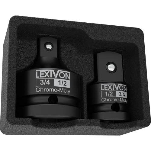 LEXIVON Iインパクトソケットアダプター、2点セット、12.7mm (1/2インチ) メス x 19mm (3/4インチ) オスインク