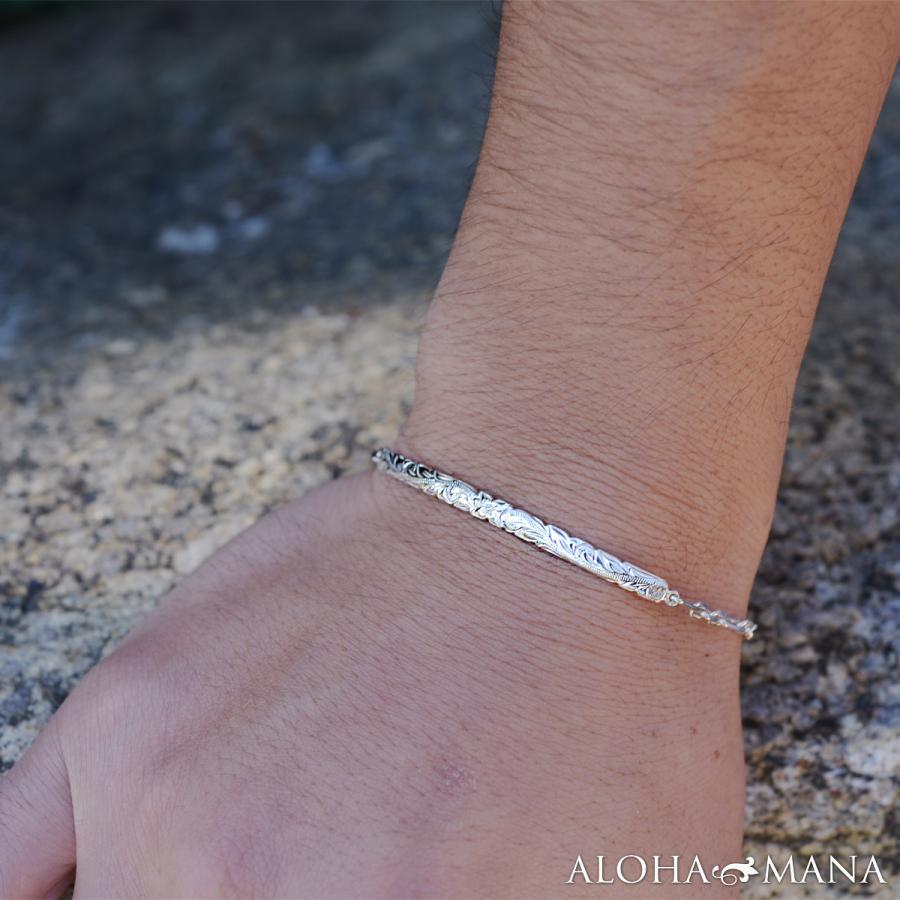 アロハマナsilver925カットアウトバレルバーブレスレット
