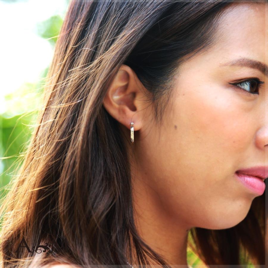 ハワイアンジュエリー ピアス フープピアス K18 k18 18金ゴールド