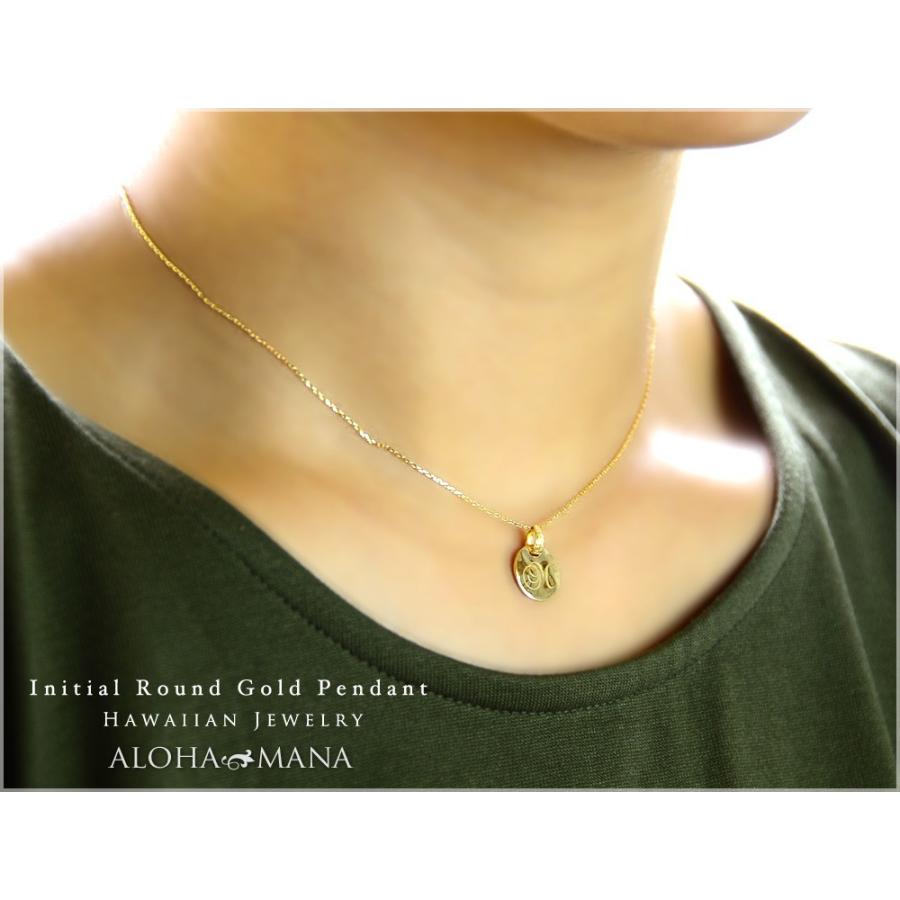 ALOHA MANA（アロハマナ） ネックレス イニシャル ラウンド 18金