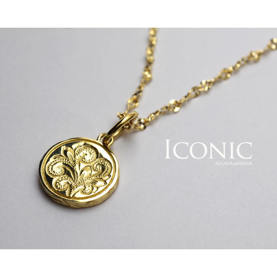 ハワイアンジュエリー ネックレス レディース 18金 K18 ゴールド【Iconic】アイコニックラウンド  ペンダントトップ apd1717k18｜alohamana｜15