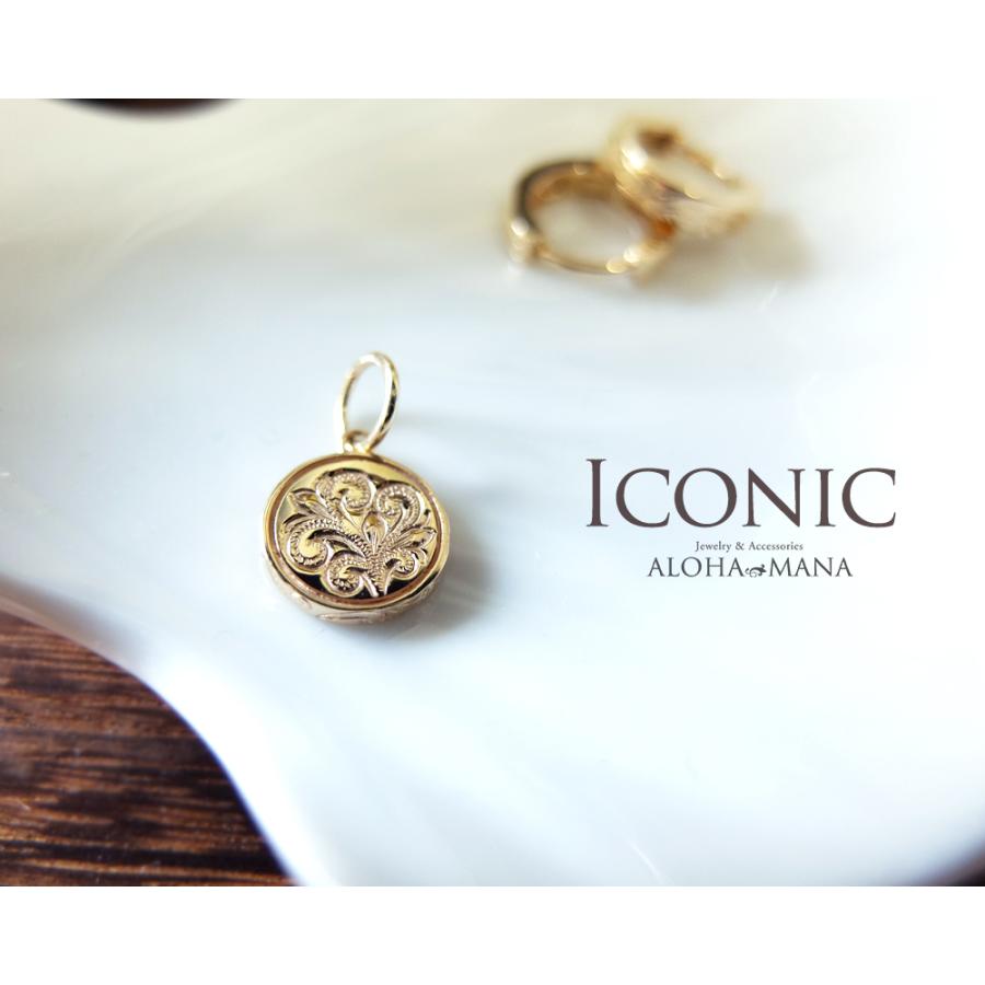 ハワイアンジュエリー ネックレス レディース 18金 K18 ゴールド【Iconic】アイコニックラウンド  ペンダントトップ apd1717k18｜alohamana｜03