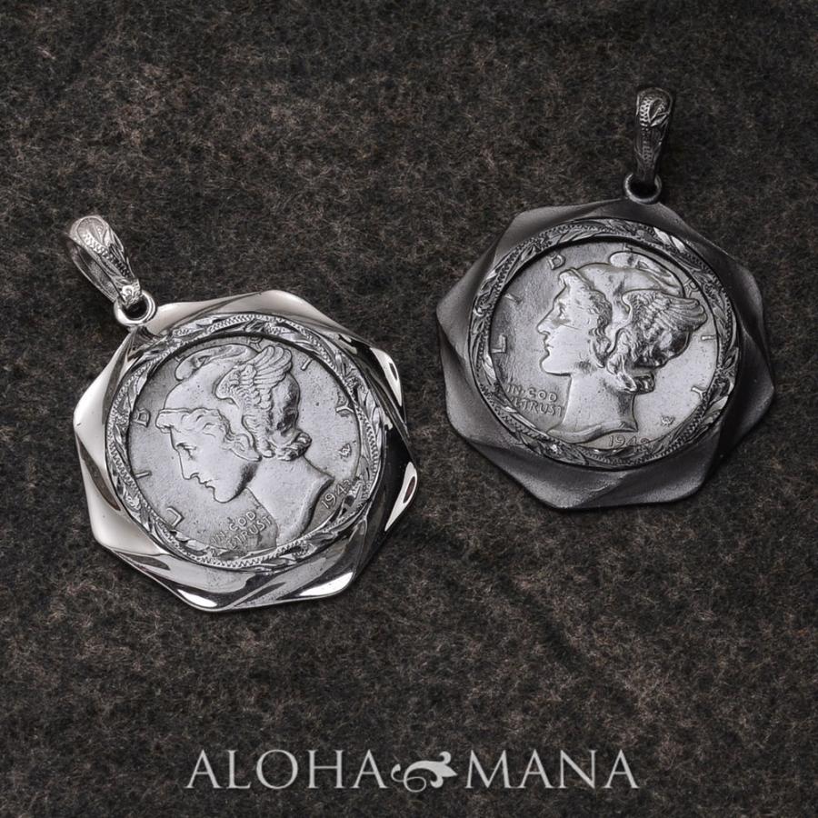 ALOHA MANA（アロハマナ） ハワイアンジュエリー ペンダント ネックレス SV925 シルバー マーキュリーダイム コイン ブラック  付属チェーン無し レディース メンズ apd1970 : ハワイアンジュエリー アロハマナ - 通販 - Yahoo!ショッピング