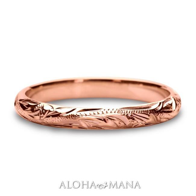 ハワイアンジュエリー指輪 リングレディース メンズ  14金 K14 ホワイトゴールドリング 幅2mmプレゼント｜alohamana｜02