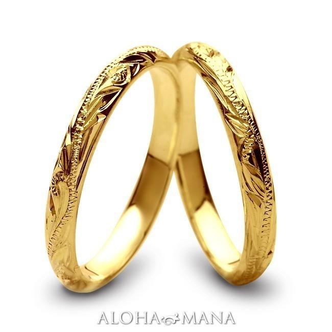 ハワイアンジュエリー指輪 リングレディース メンズ  14金 K14 ホワイトゴールドリング 幅2mmプレゼント｜alohamana｜09