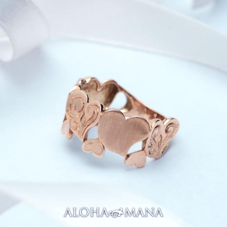 ALOHA MANA ハワイアンジュエリー 指輪 リング K10 ピンクゴールド 