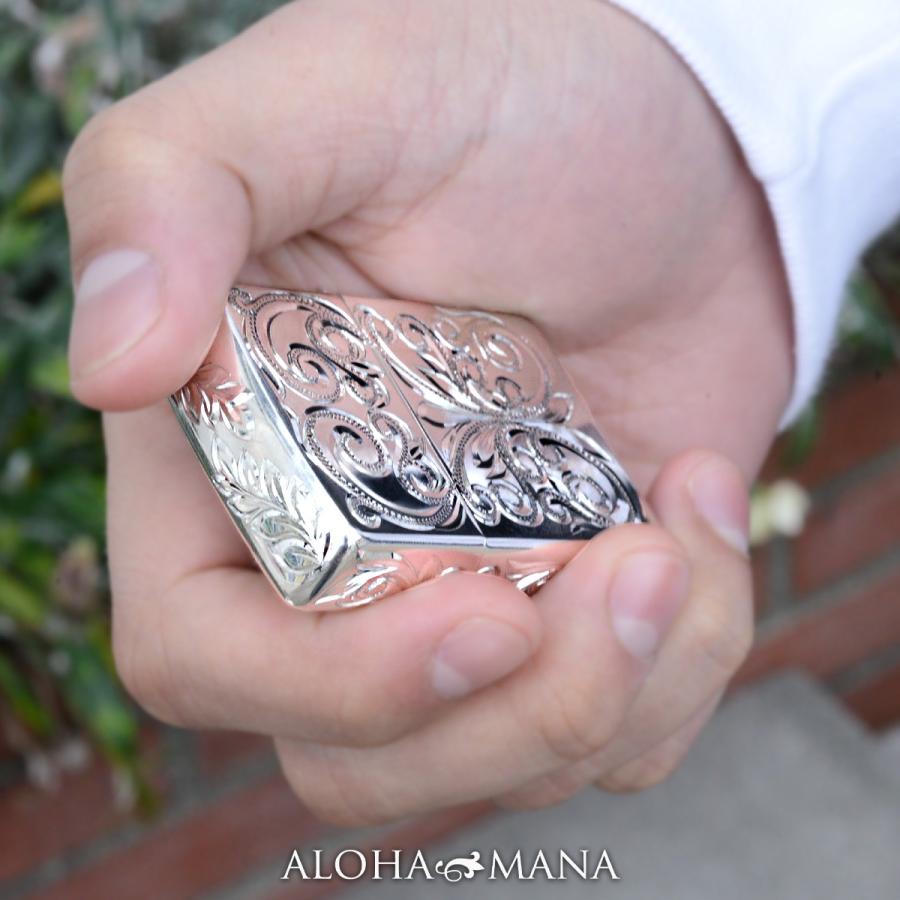 ハワイアンジュエリー メンズ ZIPPO ジッポ ジッポー ライター 全面彫り シルバー925 プレゼント｜alohamana｜07