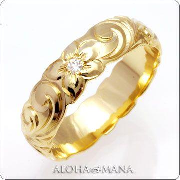 ハワイアンジュエリーペア結婚指輪マリッジリングk14k18プラチナゴールドバレルカットアウトONLYONE｜alohamana｜02