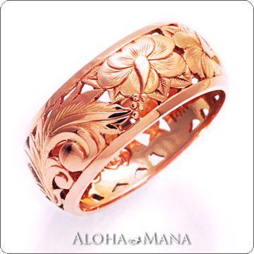 ALOHA MANA ハワイアンジュエリー 指輪 リング k14 ピンク